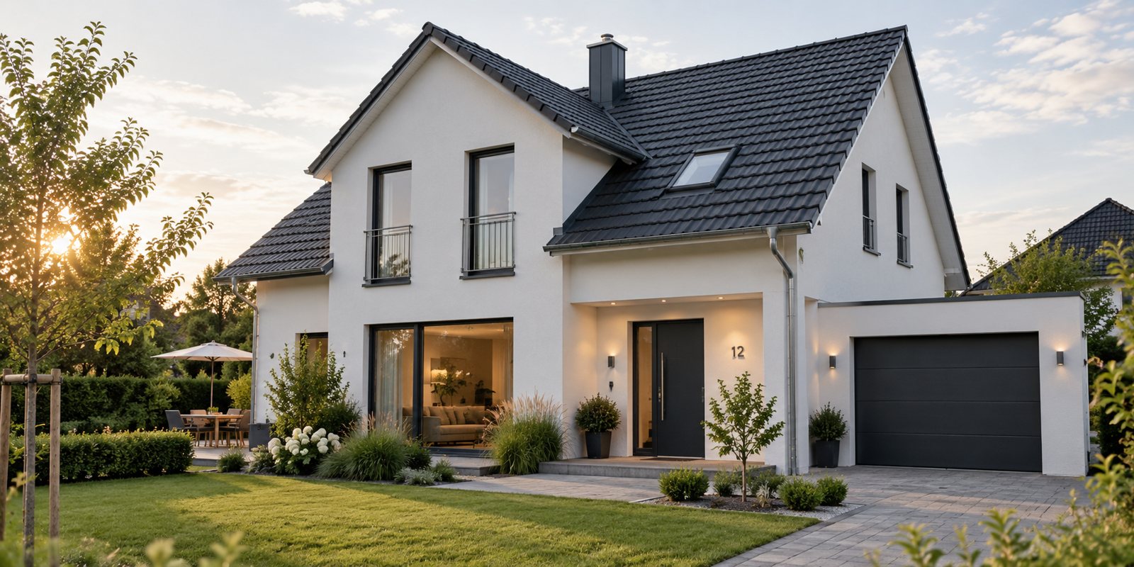 Einfamilienhaus mit Garten, ohne Verkaufsschild